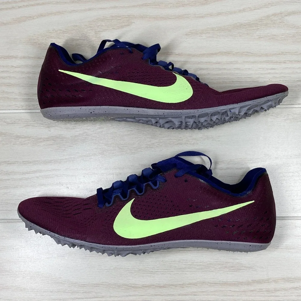 Nike Zoom Victory 3 Track‎ Spikes Bordeaux Volt Men's Size 13 835997-600